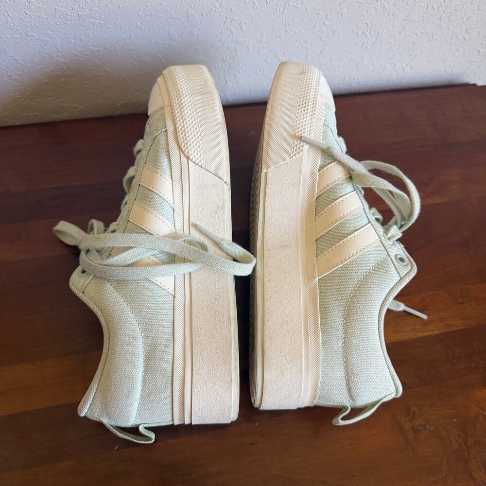 Adidas Bravado 2.0 Platform Light Green White Lace Up Casual Sneaker Womens 8 - Picture 5 of 7